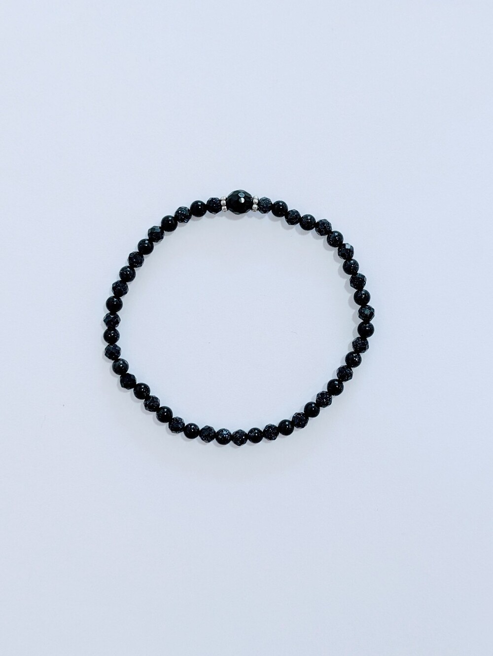 Blue Sandstone/Onyx Bracelet - Picture 2 of 5